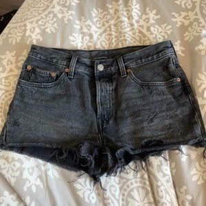 levi's 501 washed black shorts
